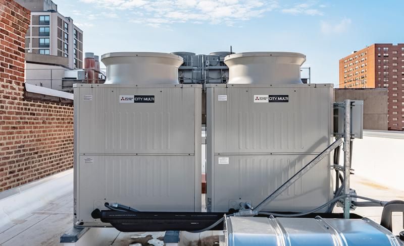 City Multi units installed on  commercial roof