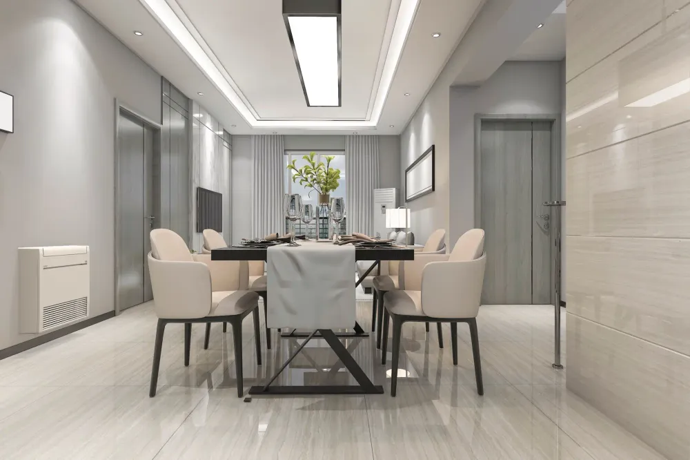 Hospitality and Large Hotels indoors contemporary table chair room luxury window inside minimalist seat family spacious ceiling dining room parquet apartment