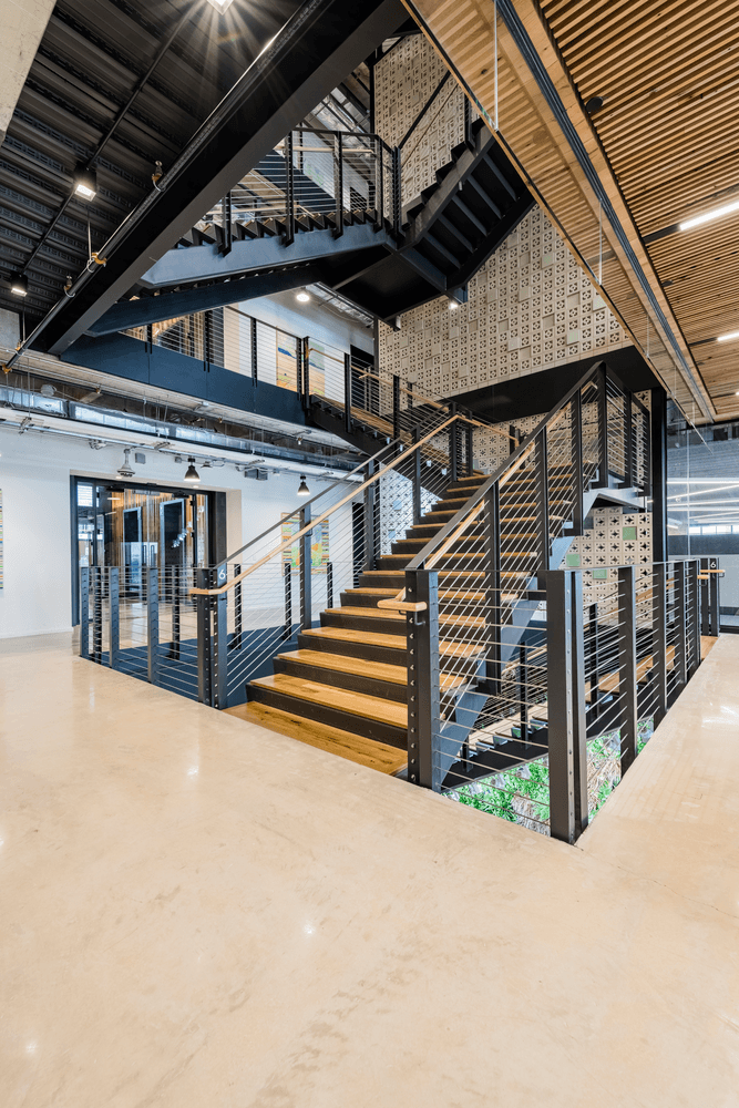 Open industrial commercial stairwell