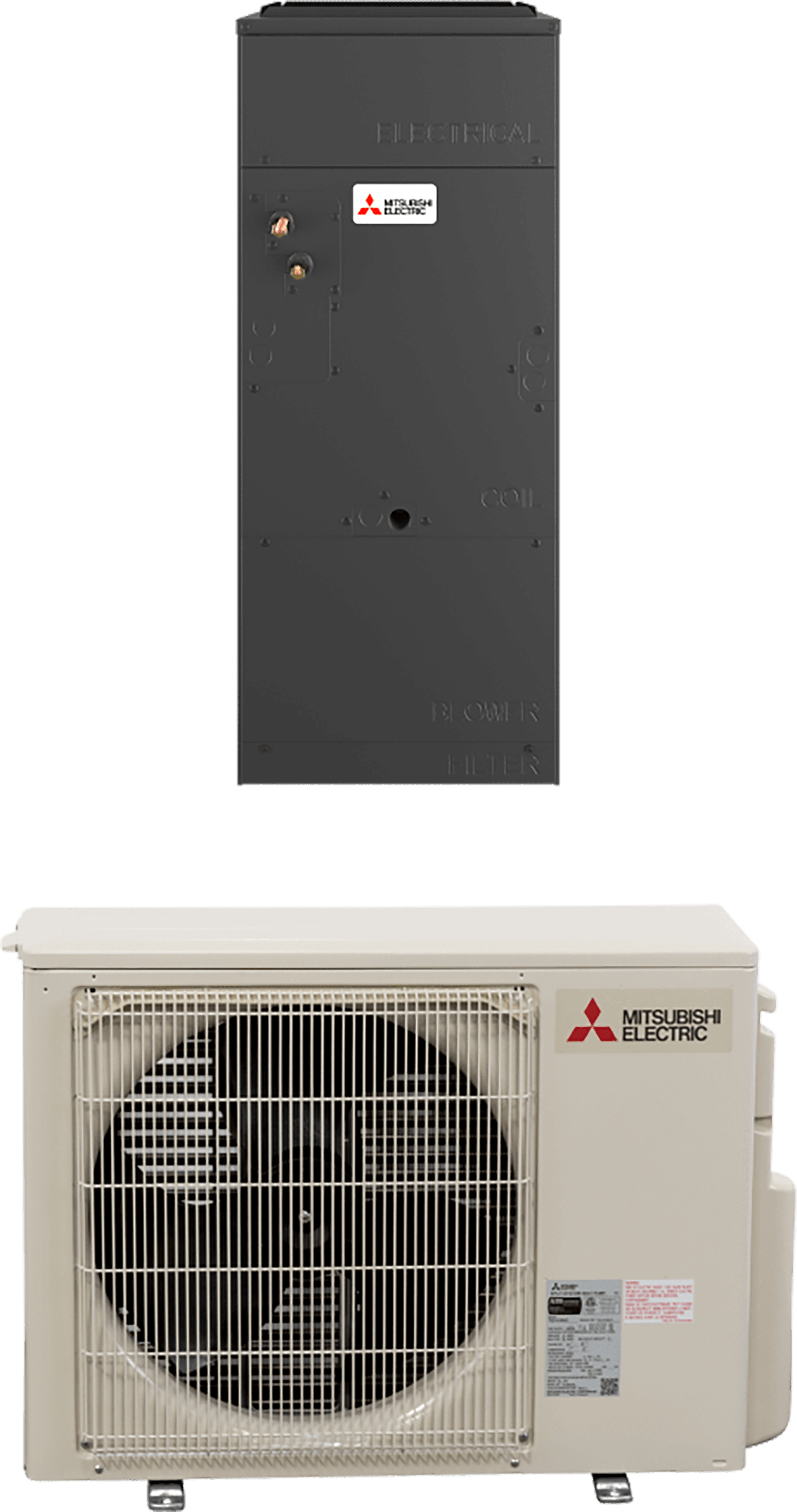 Multi positioned air handler paired w/ the PUY-NL