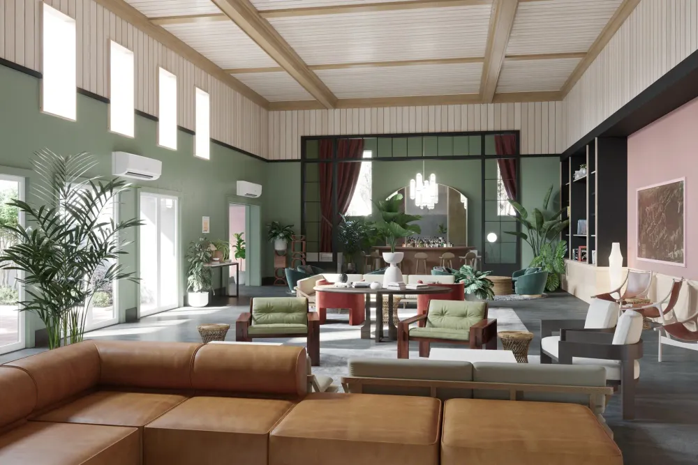 What is Zoning? (Occupancy Comfort) sofa room indoors contemporary seat luxury chair table family coffee table window house home spacious fireplace