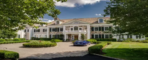 Wolfman Residence home house architecture lawn driveway building garden luxury mansion class yard upscale suburban realty residence estate family entrance facade