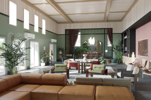 Boutique Lodges and Hotels sofa room indoors contemporary seat luxury chair table family coffee table window house home spacious fireplace